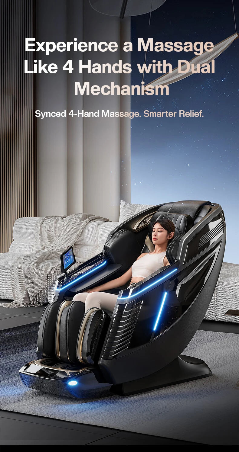 Dual Core 4D Electric Massage Chair Thai Stretch Electric Leg Lift Massage Triple Control Operation‌ Home Office Leisure Sofa