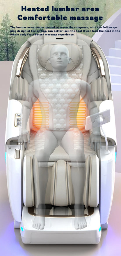 4D Zero Gravity Massage Chair with SL-Track/AirBag & 3D Body Scan - Dual Core Electric Recliner Sofa for Home Office