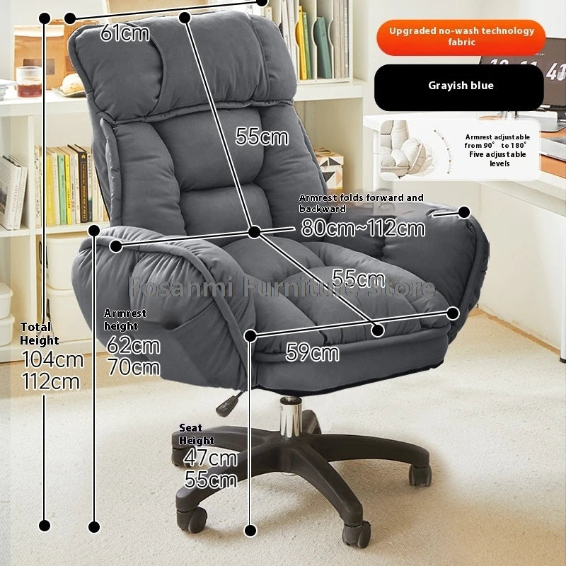 Komfortabler weicher Bürostuhl mit verstellbaren Armlehnen Ergonomischer Home-Office-Stuhl mit breiter Sitzfläche High-Back Gaming-Sessel
