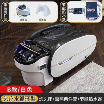Elektrisches intelligentes Massage-Shampoo-Bett für Friseursalons, spezielles Begasungs-Kopfbehandlungs-Wasserzirkulationsbett