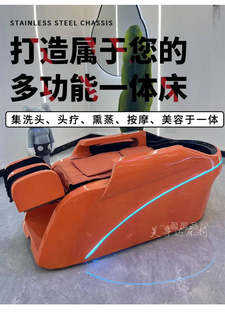 Barbershop Smart Massage Shampoo Chairs Multifunction Hair Salon Scalp Massage Water Cycle Shampoo Chairs Furniture