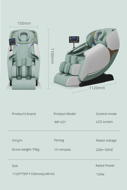 2025.China Best 0 Gravity Electric 3d 4d Sl Track Salon Massage Chair Full Body Bed