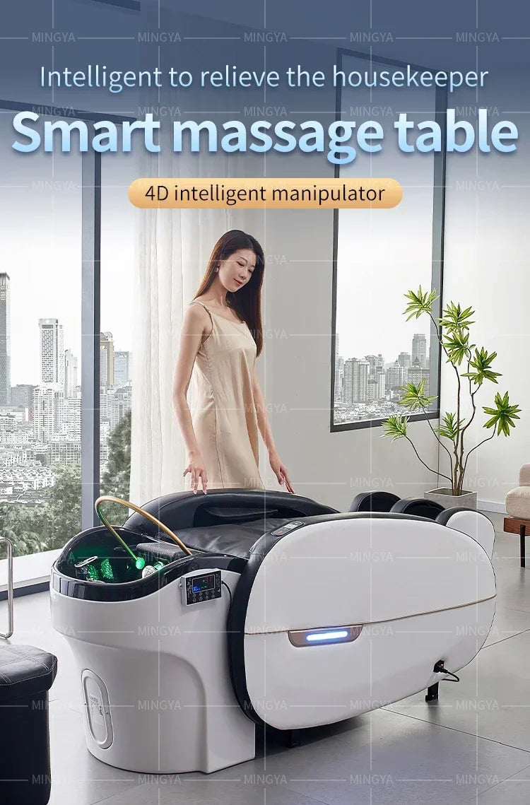 Neuestes modernes intelligentes komfortables elektrisches Mehrzweck-Haarwaschsalon-Tisch-Massage-Shampoobett 2025