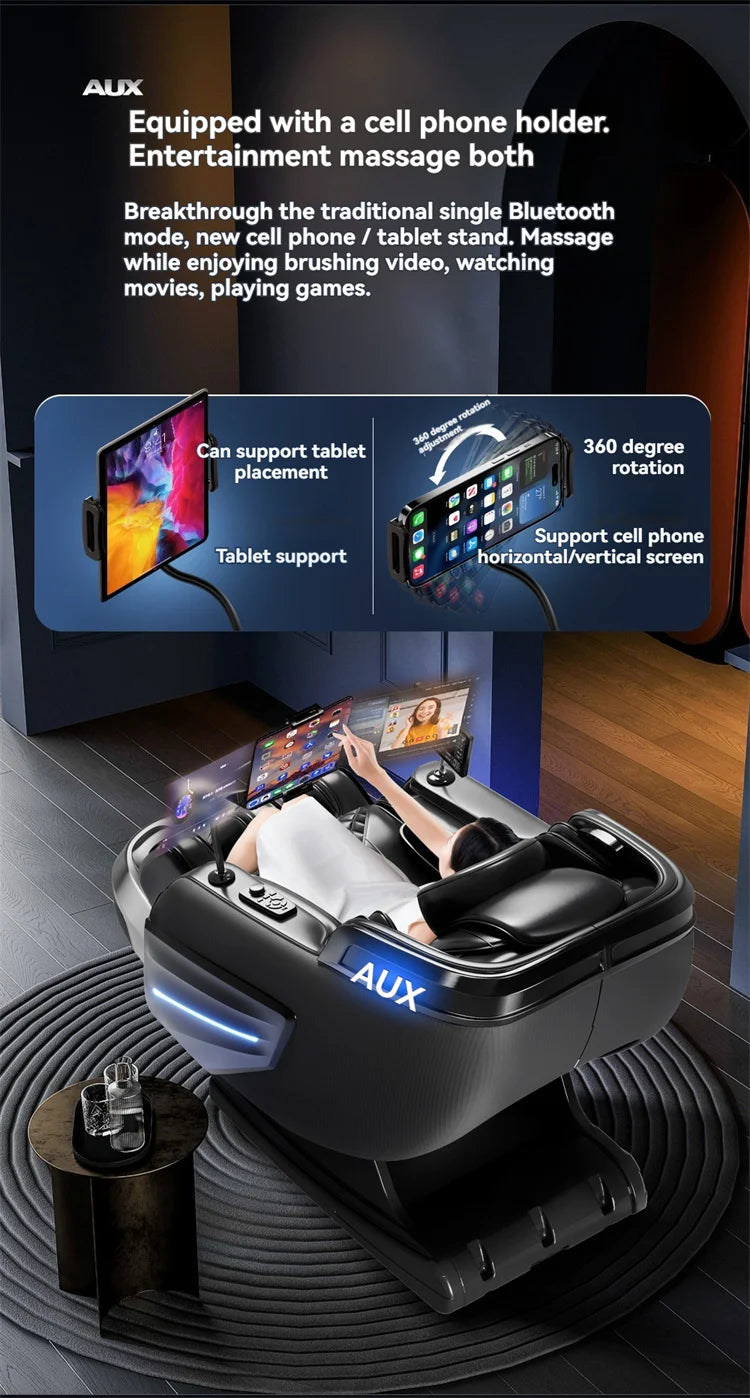 AUX 6D Shiatsu-Massagesessel, Smart-Massagesessel, Ganzkörper-Schwerelosigkeits-Streckmassagesessel, Relax-Massagesessel