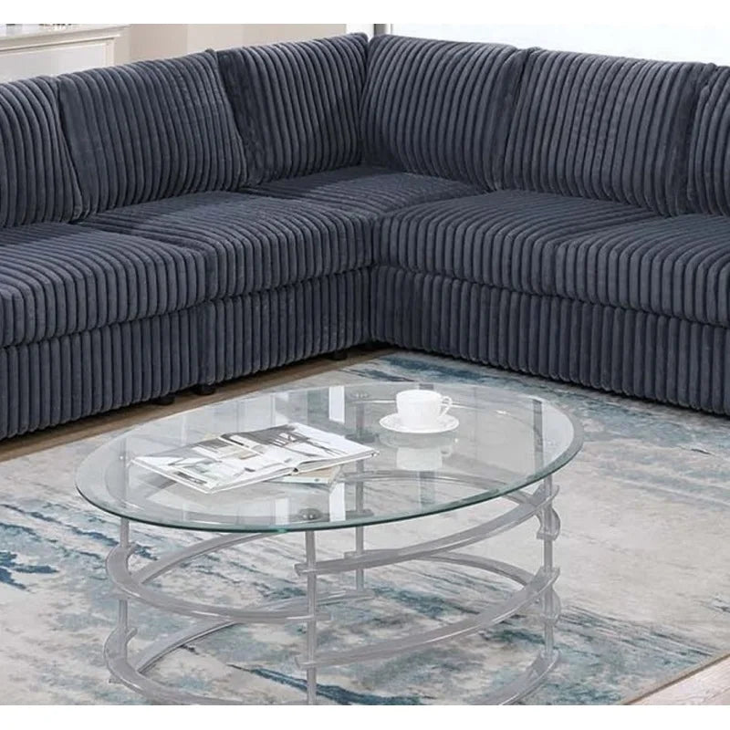 Elegantes 4-teiliges Sektionssofa Dunkelgrau Einarmiges Loveseat Eckkeil Armloser Stuhl Cordbezogen L-förmige Plüschcouch