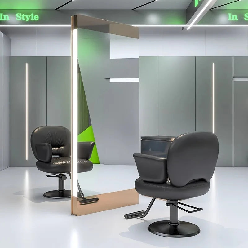 Barber shop mirror hair salon special hair salon mirror table single and double sided perm and dyeing trendy  with lamp floor