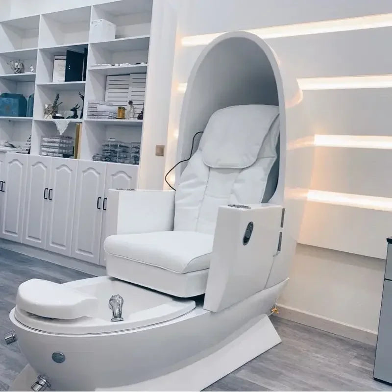 Fauteuil de pédicure en forme d'œuf, style moderne, design neuf, confortable, mobilier de spa pour les pieds avec matériaux de haute qualité