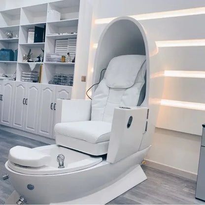 Fauteuil de pédicure en forme d'œuf, style moderne, design neuf, confortable, mobilier de spa pour les pieds avec matériaux de haute qualité