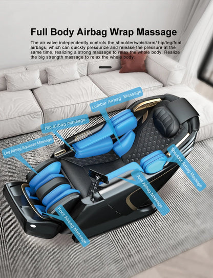 USA Lokale Lieferung 135cmSL Shiatsu 4D Heizung Airbag Zero Gravity Ganzkörpermassagestuhl Home Office Stuhl