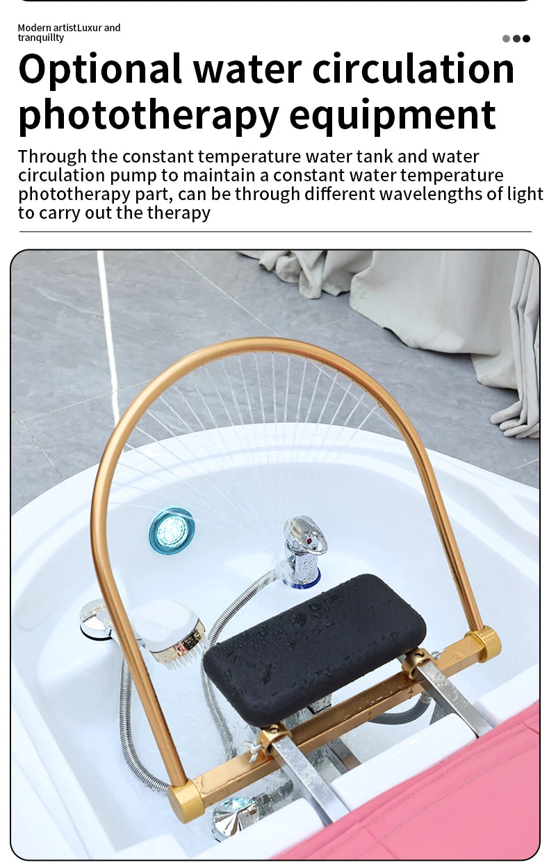 Friseursalon-Möbel Kopfhaut-Spa-Bett Elektrisches intelligentes 4D-Massage-Haarwasch-Wasserkreislauf-Shampoo-Stuhl mit Kopftherapie