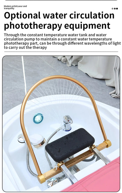 Friseursalon-Möbel Kopfhaut-Spa-Bett Elektrisches intelligentes 4D-Massage-Haarwasch-Wasserkreislauf-Shampoo-Stuhl mit Kopftherapie