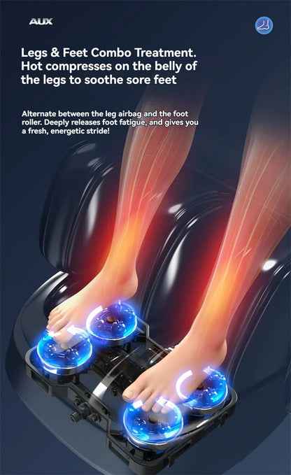 AUX 6D Shiatsu-Massagesessel, Smart-Massagesessel, Ganzkörper-Schwerelosigkeits-Streckmassagesessel, Relax-Massagesessel