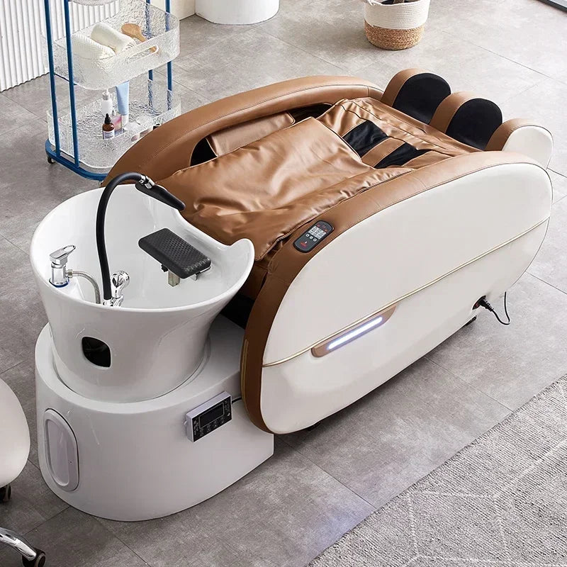Fabrik Custom Salon Haarewaschsessel elektrischer Massagetisch Kopfhaut-Spa-Shampoobett
