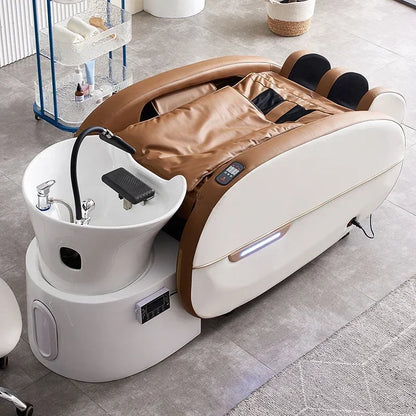 Fabrik Custom Salon Haarewaschsessel elektrischer Massagetisch Kopfhaut-Spa-Shampoobett