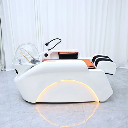 2026 Salon Shampoo-Massagebett mit integriertem Elektromassagegerät, Hydrotherapie Kopf-SPA, Gewerbemöbel, automatisch