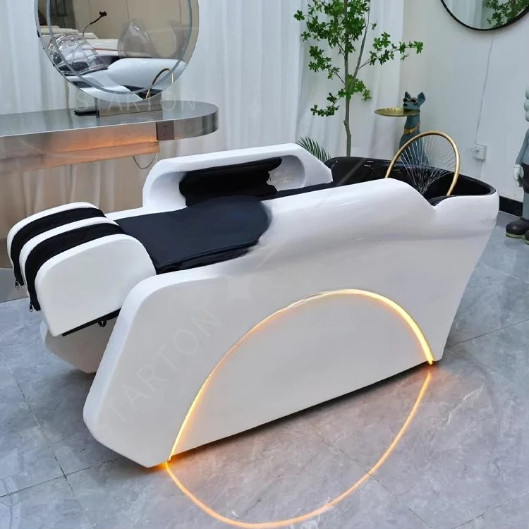 Multi-functional Massage Shampoo Chair Beauty Sink Comfort Shower Shampoo Chair Artifact PU Leather Furniture Мойка Волос MHXFY
