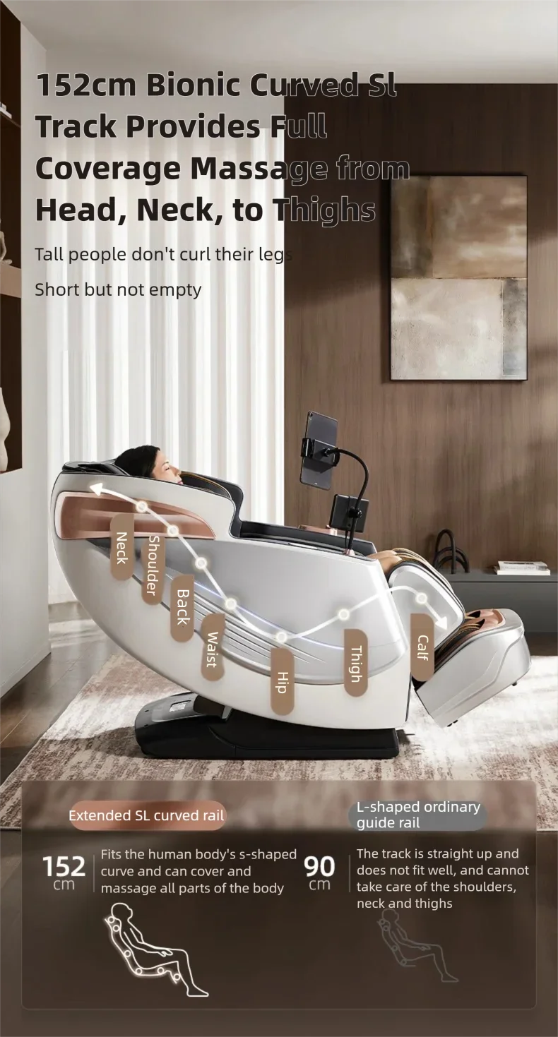 6D Smart Sensory Dual Movement SL-Track Massage Chair Thai Stretch Electric Leg Lift Leisure Sofa Zero Gravity Home Office Chair