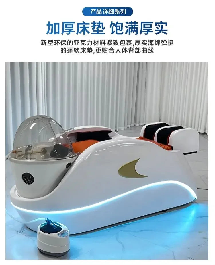 Intelligente Wasserzirkulationsliege, professionelles Waschbecken für Haare, Therapie, Kopf-Spa, Friseursalon, Liegestuhl, Schönheitsstuhl, Cadeira