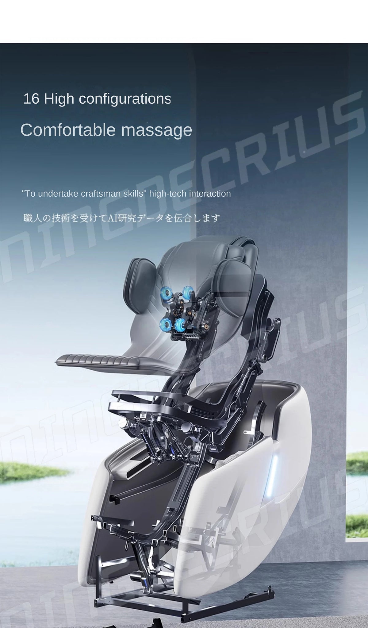 Luxury 4D SL Track 3D Zero Gravity Massage Chair Modern High End Electric Dual Core Zero Gravity Full Body  Massage Chair