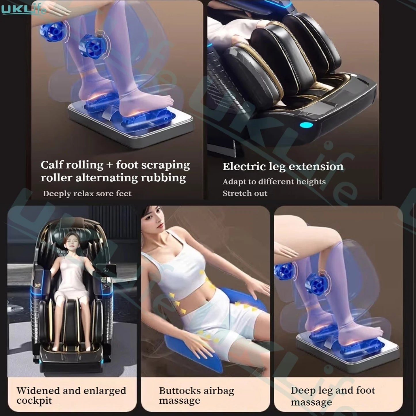 Neuer Dual Core Massagesessel 2025 Fortschrittlicher 4D Zero Gravity Body Scan Ganzkörper-Airbag Shiatsu Rücken- und Fußrollen-Liegesessel für Zuhause