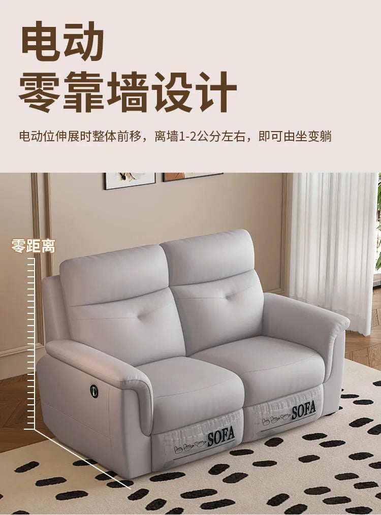 Komfortabler elektrischer Relaxsofa-Schnittsofa aus Leder, echtes einziehbares kombiniertes Schlafsofa, umwandelbares Divano Letto Möbel