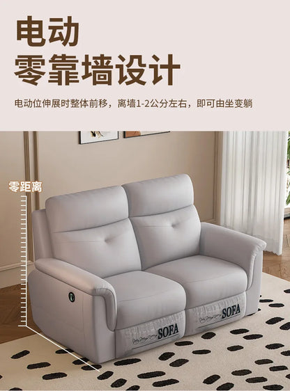 Komfortabler elektrischer Relaxsofa-Schnittsofa aus Leder, echtes einziehbares kombiniertes Schlafsofa, umwandelbares Divano Letto Möbel