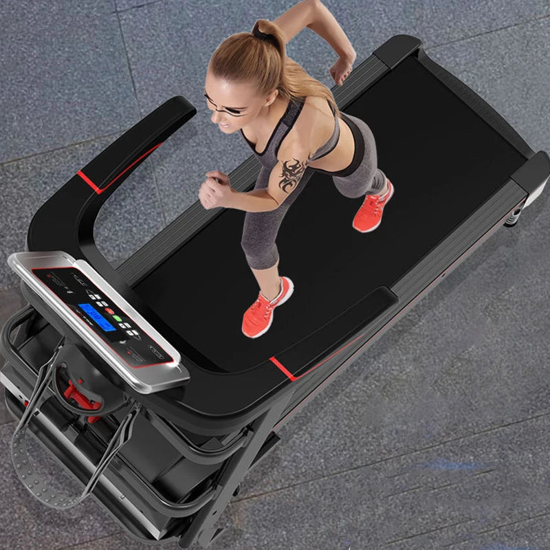Tragbares Heimtrainer Elektrisches Laufband Zusammenklappbar, aus Stahl, motorisiert, LED-Bildschirm, LED-Anzeige, Herzfrequenzfunktion für Laufen & Fitness