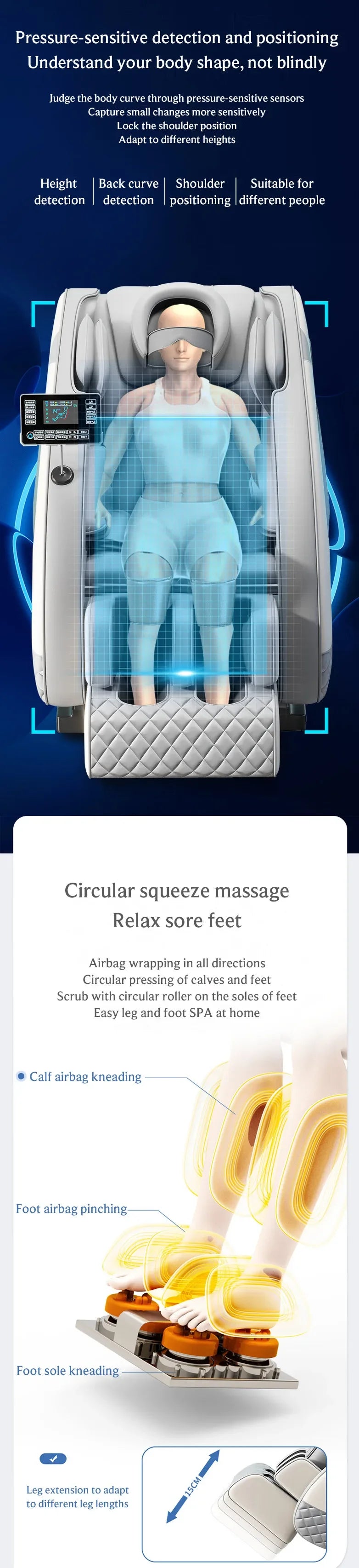 4D-Massagesessel mit Ganzkörperentspannungsfunktion 2025 Zero Gravity SL-Track Shiatsu mit Bluetooth-Lautsprecher und KI-Steuerung