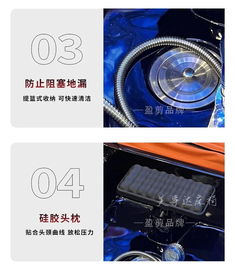 Barbershop Smart Massage Shampoo Chairs Multifunction Hair Salon Scalp Massage Water Cycle Shampoo Chairs Furniture