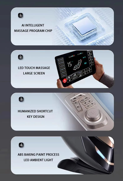 Electric Massage Chair Foot Roller Massage Lounge Chair Full Body Zero Gravity Stretching 4D Massage Chair 2025