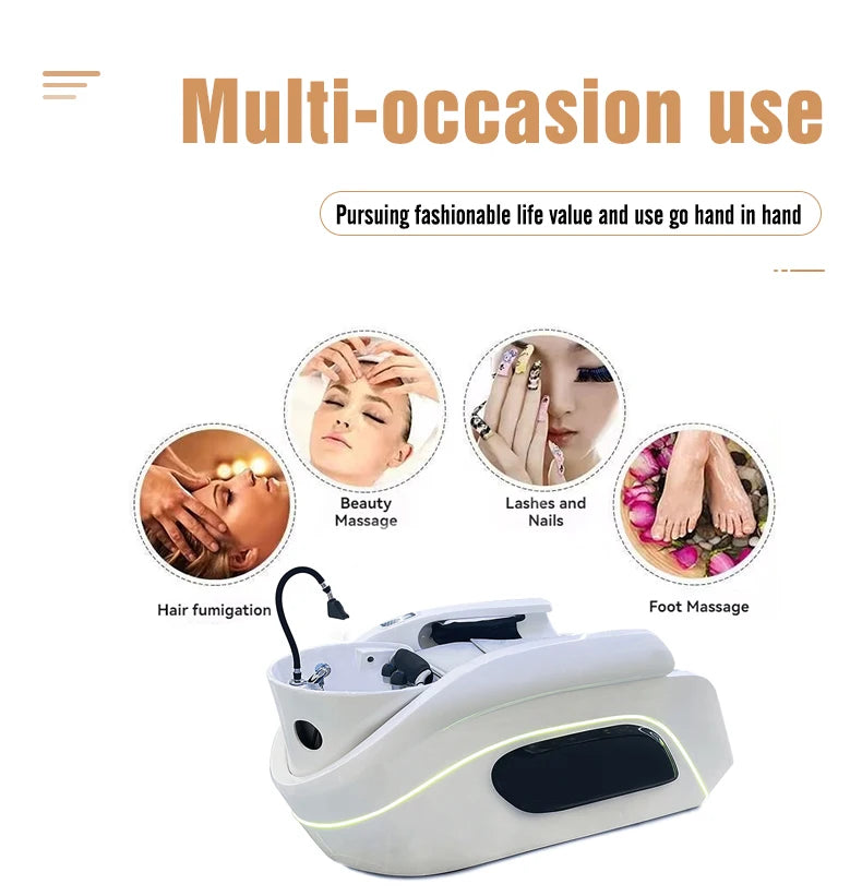 Head Spa Bed Massage Therapy Plumbing Japanese with Water tank Hair Shampoo Washing Electric Luxury Head Spa Bed