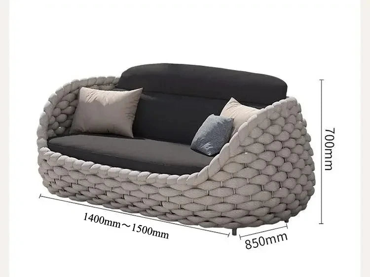Outdoor Rattan Sofa Hofkombination Doppelstuhl Freizeit Terrasse Villa Wohnzimmer Balkon Outdoor Sitzmöbel Haus