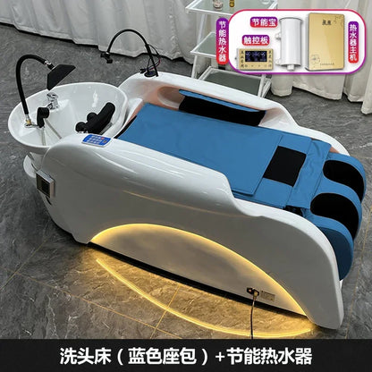 Multi-functional Massage Shampoo Chair Beauty Sink Comfort Shower Shampoo Chair Artifact PU Leather Furniture Мойка Волос MHXFY
