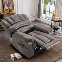 Großer Dual-OKIN-Motor Lay-Flat-Schlaf-Sessel mit Heizung und Massage für Senioren, elektrische Verstellung in unendlichen Positionen