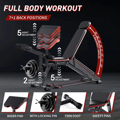 Hantelbank Trainingsbank klappbar, Schrägbank, Negativbank mit Beinverlängerung, Beintrainer, Trainingsgerät 800lb S