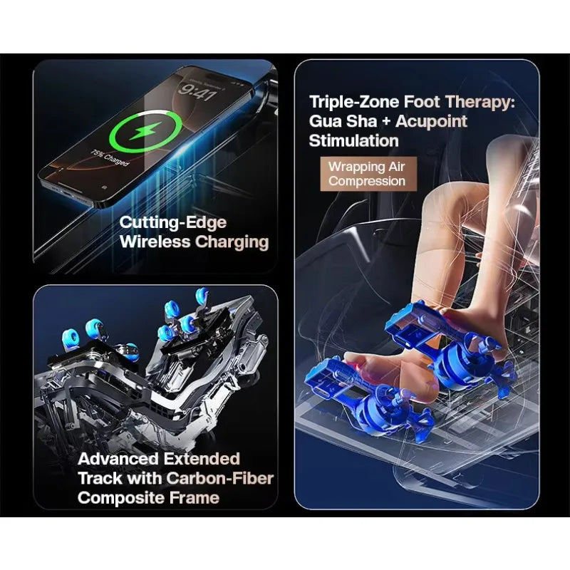 2026 Deluxe Dual Core 4D SL Track Massagesessel mit Zero-Gravity-Körperscan Bester 3D-Luxus-Massagesessel