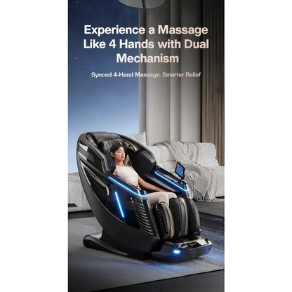 2026 Deluxe Dual Core 4D SL Track Massagesessel mit Zero-Gravity-Körperscan Bester 3D-Luxus-Massagesessel