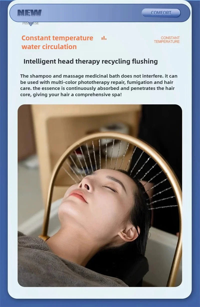 Multifunktionales Massage-Shampoo-Bett Friseursalon Spezial-Shampoo-Stuhl Salon Head Spa Ausrüstung High-End Salonmöbel