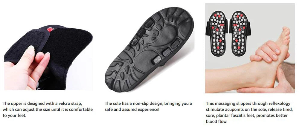 Acupressure Massage Slippers, Foot Massager for Feet Care Reflexology Sandals Sore Plantar Fasciitis Arch Neuropathy Pain Relief