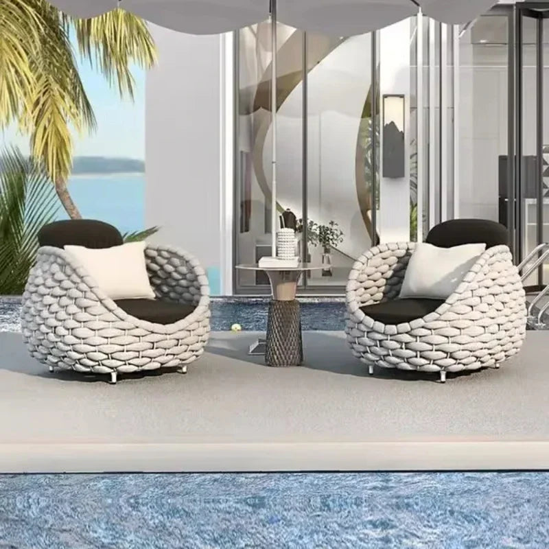 Outdoor Rattan Sofa Hofkombination Doppelstuhl Freizeit Terrasse Villa Wohnzimmer Balkon Outdoor Sitzmöbel Haus