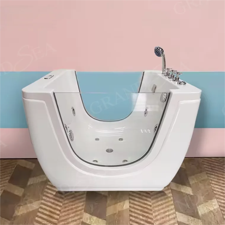Kinder-Hydromassage-Whirlpool-Badewanne freistehend Acryl Kinderschwimmbecken Baby-Hydromassage-Badewanne