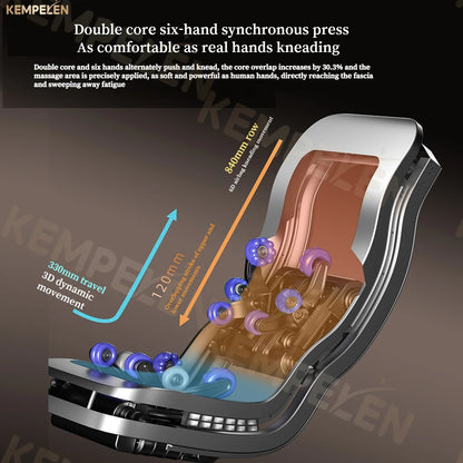 6D+ Dual-Core Massage Chair with 6-Hand 3D Therapy, Long SL Track & Heat – AI Voice Smart Relaxation for Total Body Comfort