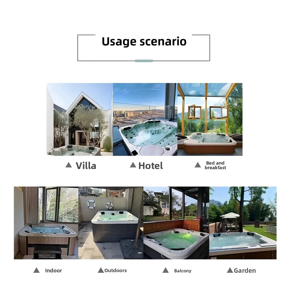 Outdoor Jacuzzi SPA Whirlpool Badewanne Große Acryl-Massagebadewanne Intelligenter beheizter thermostatischer Pool für Villa Hotel Resort Homestay Möbel