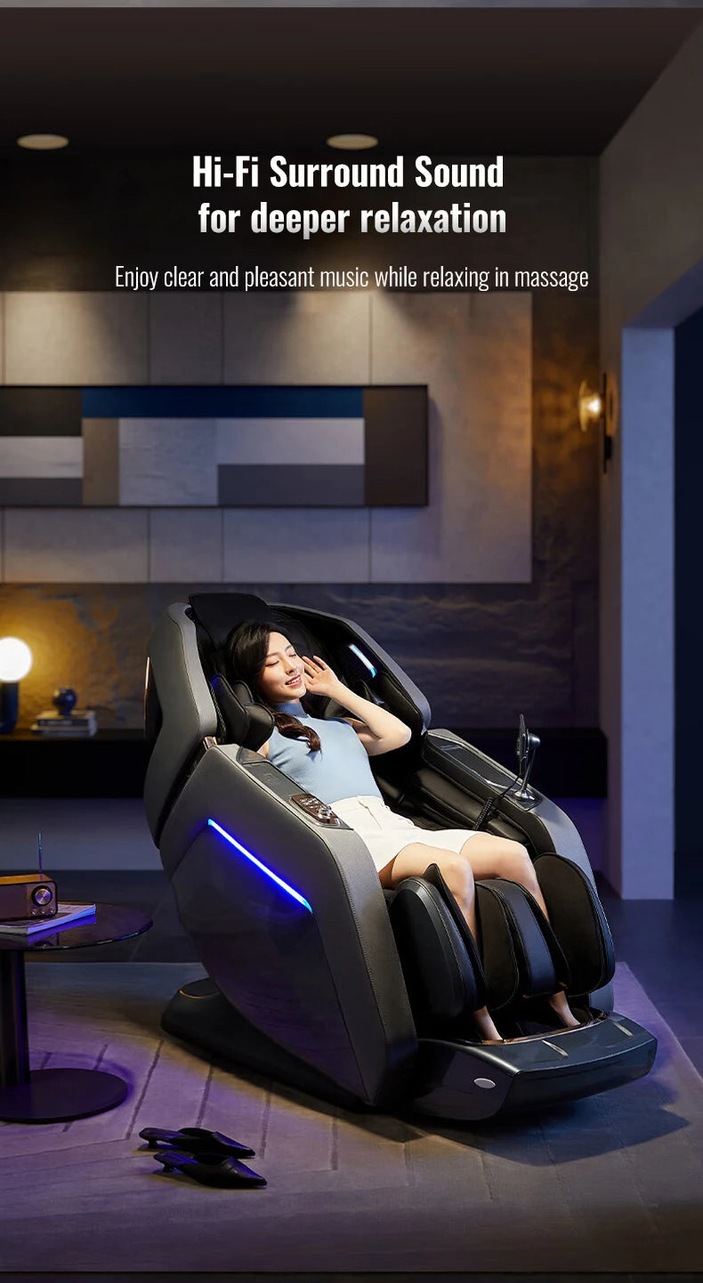 Luxury Zero Gravity Massage Chair Intelligent Home Heating Recline Full Body Airbag Shiatsu Knead Multifunctional Leisure Sofa