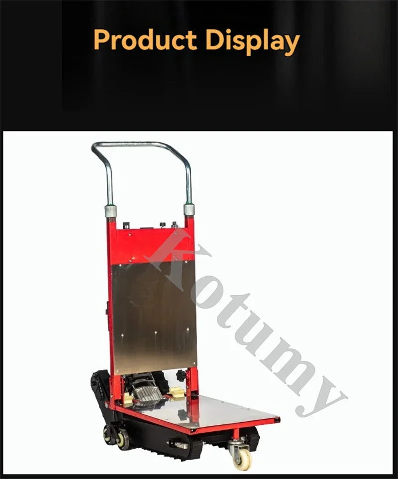 Voiture d'escalade d'escalier électrique de Type chenille de 500kg 1200W, Machine d'escalade d'escalier de chariot à main pour le seau d'eau, appareils électroménagers, Cargo Tr