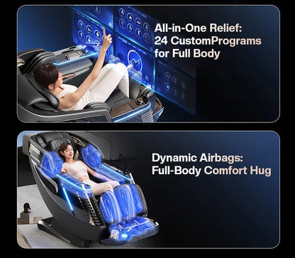 New Tech Zero Gravity Ganzkörper-Luxus-Luftsack, ersetzt Sofa, Sonic Massage, Smart Dual Core elektrischer Massagesessel