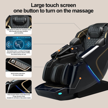 USA Lokale Lieferung 135cmSL Shiatsu 4D Heizung Airbag Zero Gravity Ganzkörpermassagestuhl Home Office Stuhl