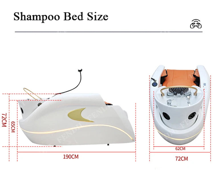 Professional Luxury Lounge Chair Barber Shop Head Spa Massage Shampoo Bed Hair Shampoo Chair