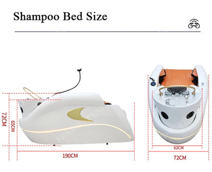 Professional Luxury Lounge Chair Barber Shop Head Spa Massage Shampoo Bed Hair Shampoo Chair