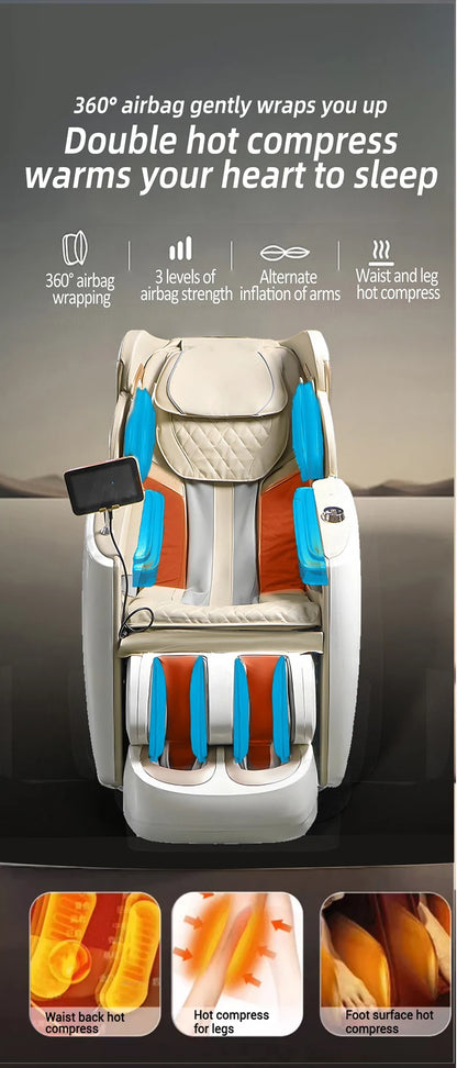 2025 Newest massage chair luxury 4D zero gravity Dual-core Full body Airbag Shiatsu Heating 3D Thai Stretch home Office chair